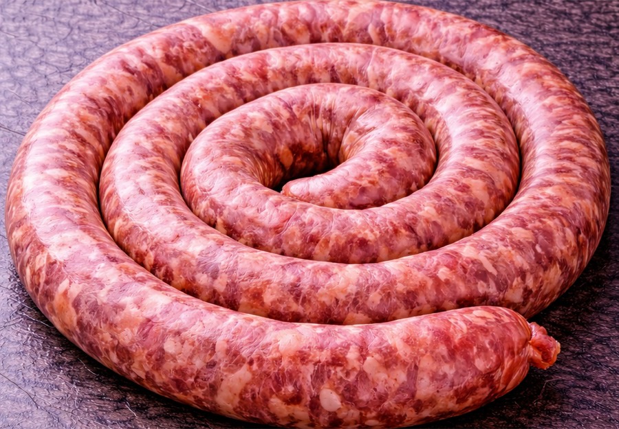 Boerewors sausage coil