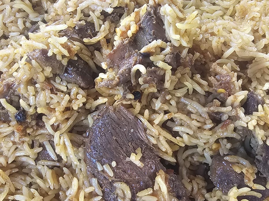 Lamb kabsa — spiced rice with tender lamb