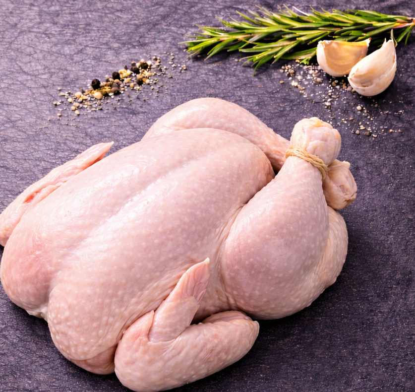 Whole Organic Chicken – Fresh or Freshly Frozen Available Weights: 1.2kg 1.5kg 1.8kg 2kg (sizes vary by bird)